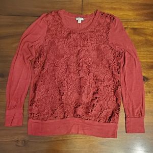 Eyeshadow Crocheted Long Sleeve shirt